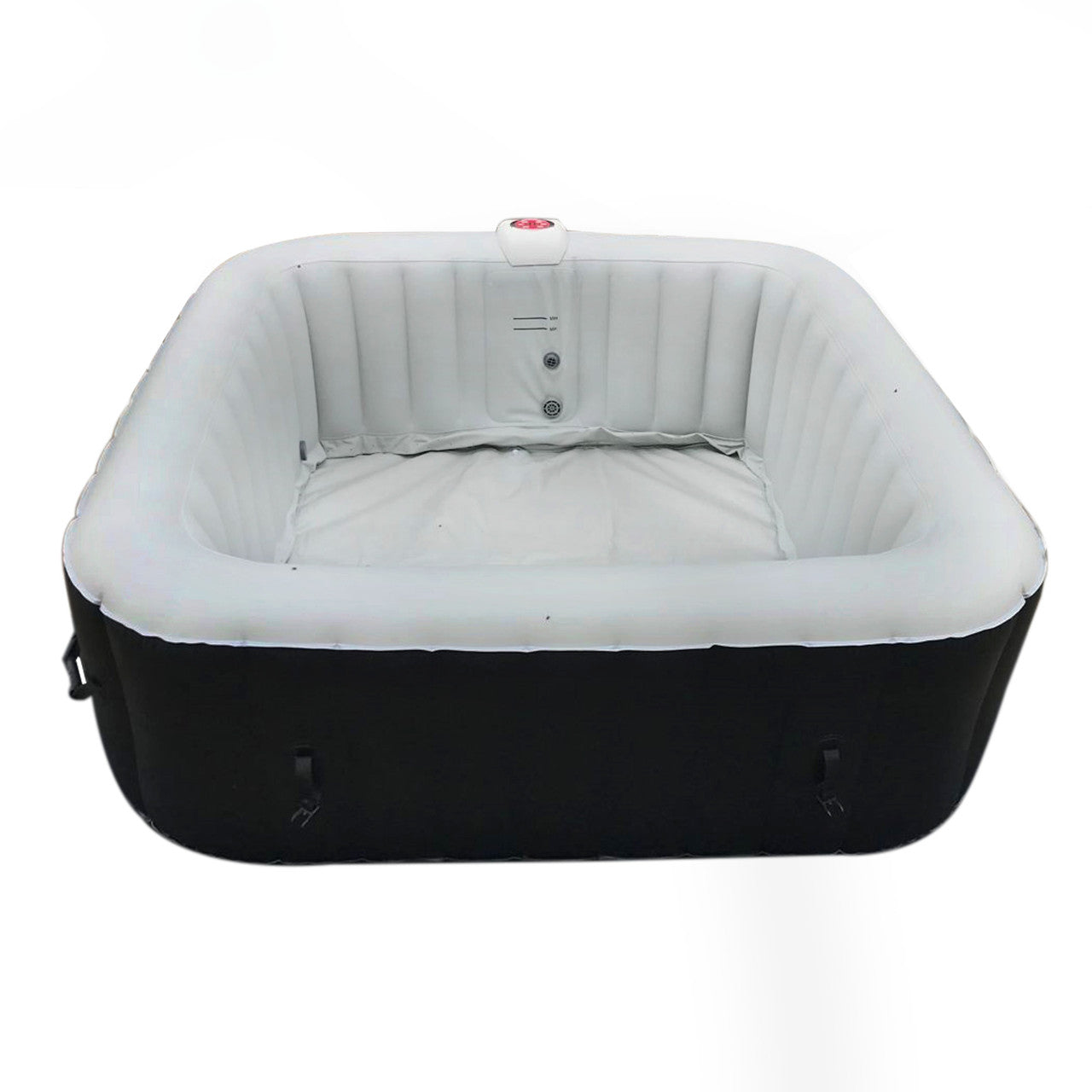 Aleko Square Inflatable Jetted Hot Tub with Cover - 6 Person - 265 Gallon - Black