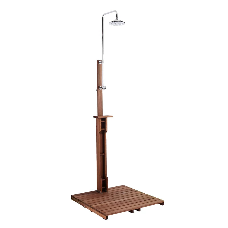 Stainless Steel Freestanding Outdoor Shower and Duckboard