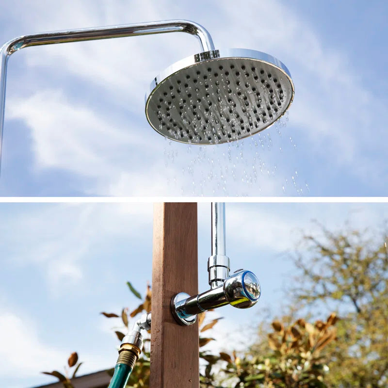 Stainless Steel Freestanding Outdoor Shower and Duckboard
