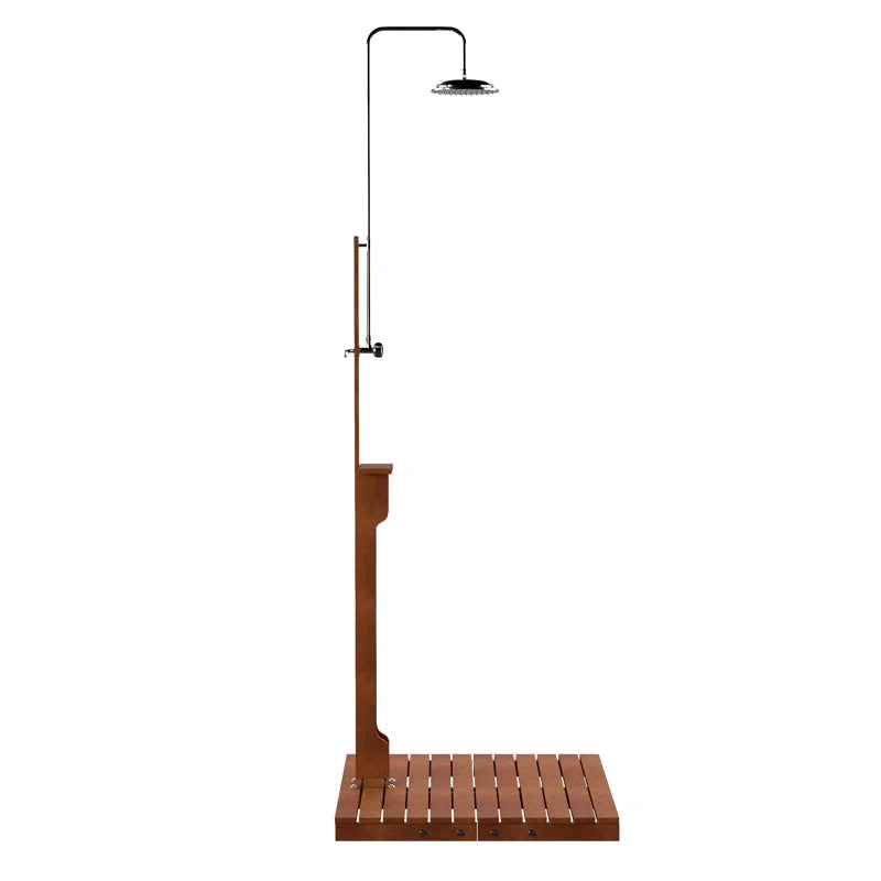 Stainless Steel Freestanding Outdoor Shower and Duckboard