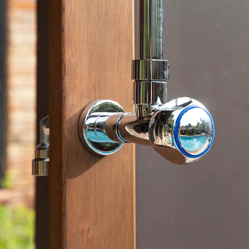 Stainless Steel Freestanding Outdoor Shower and Duckboard
