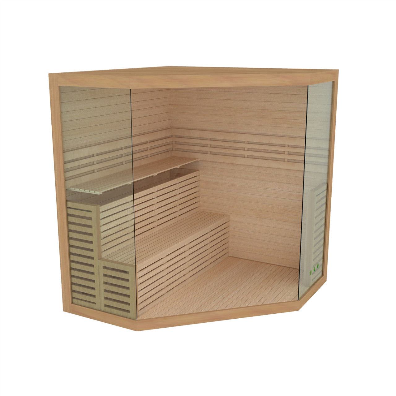 Aleko Canadian Hemlock Luxury Indoor Wet Dry Sauna with LED Lights - 6 kW UL Certified Heater - 5-6 Person