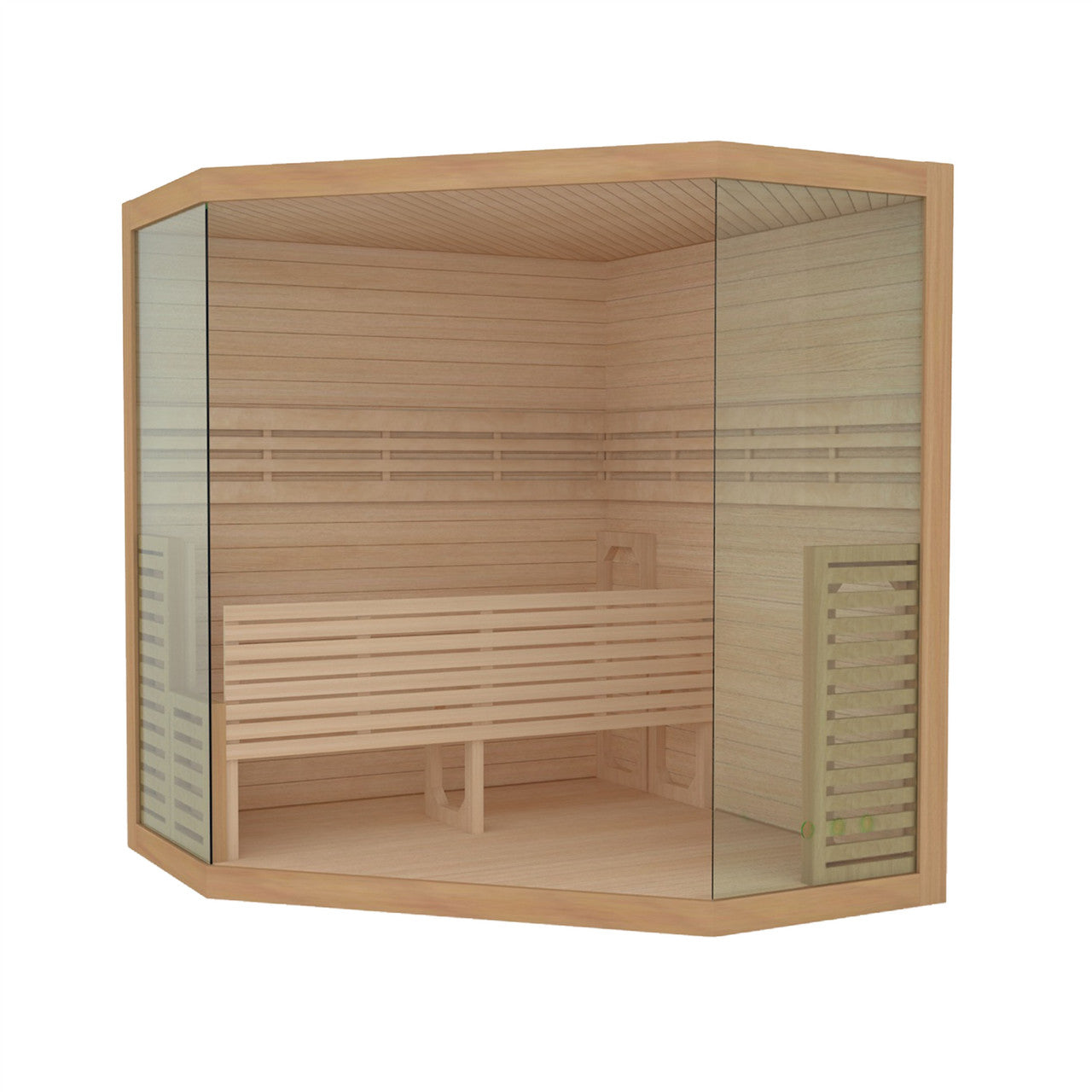 Aleko Canadian Hemlock Luxury Indoor Wet Dry Sauna with LED Lights - 6 kW UL Certified Heater - 5-6 Person