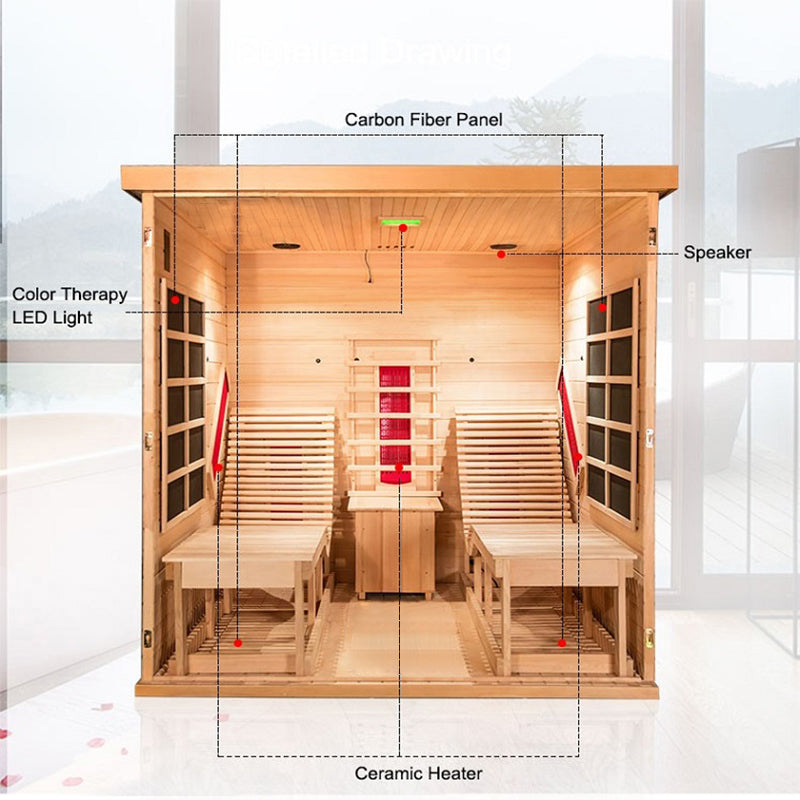 SAUNASNET Far Infrared Indoor Sauna Room with Recliner（Best Seller）
